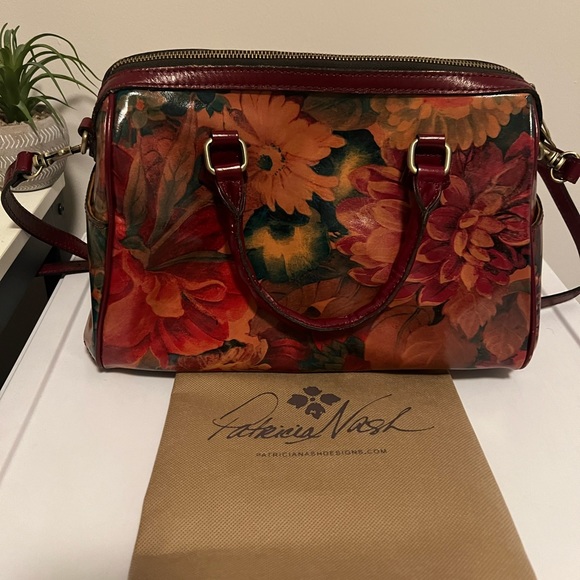 Patricia Nash Bags Patricia Nash Skye Satchel Multi Print Oxblood